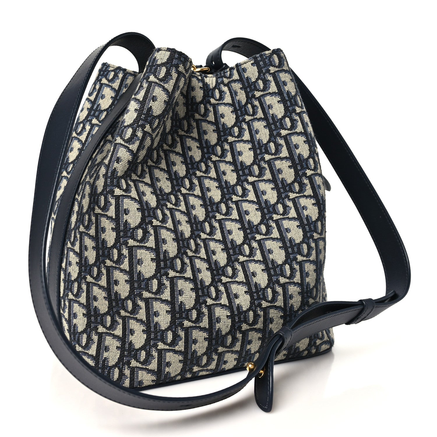 Christian Dior Oblique Bucket Bag Blue 3 of 10