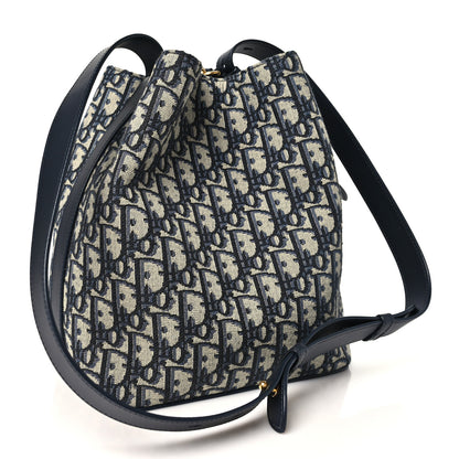 Christian Dior Oblique Bucket Bag Blue 3 of 10