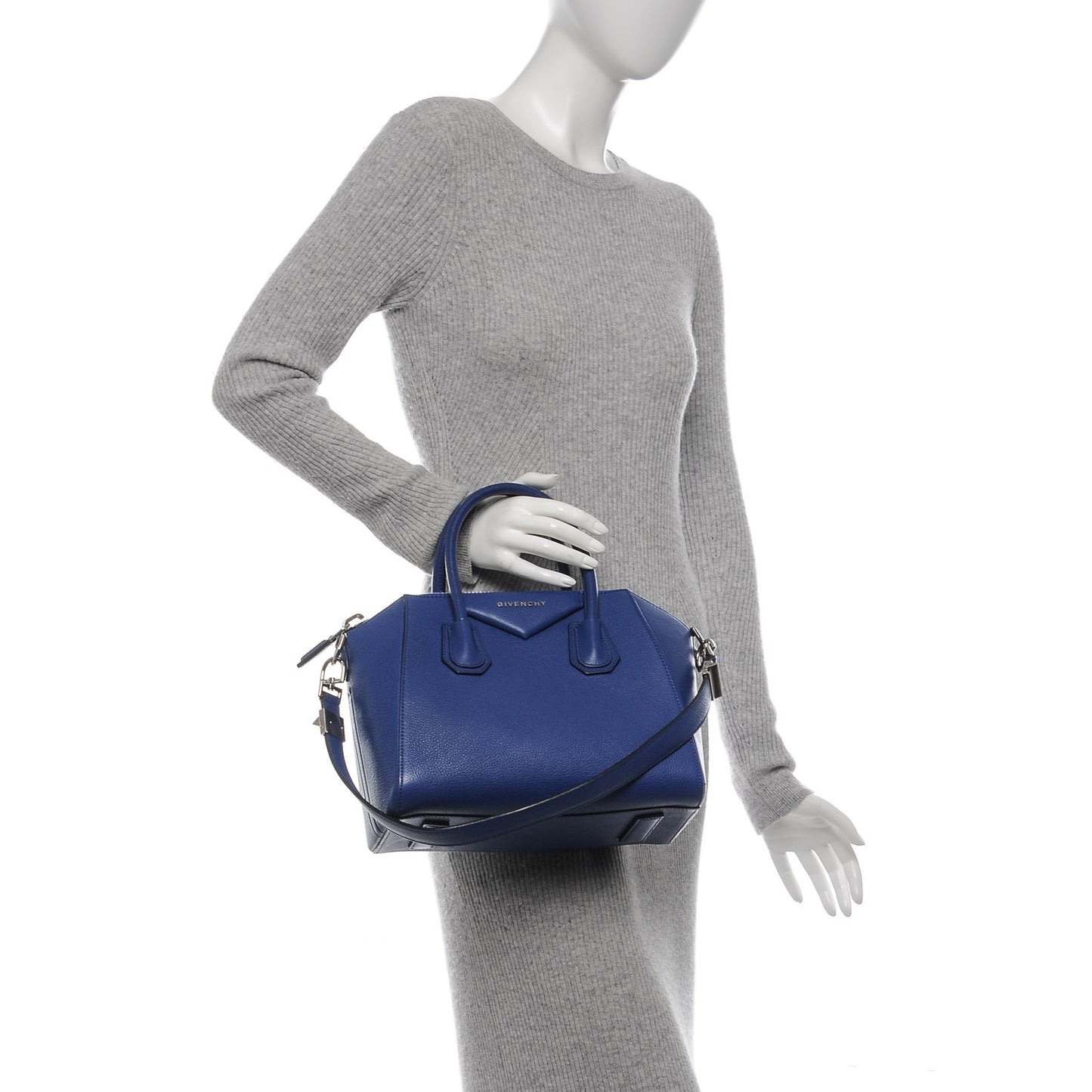 Sugar Goatskin Small Antigona Royal Blue