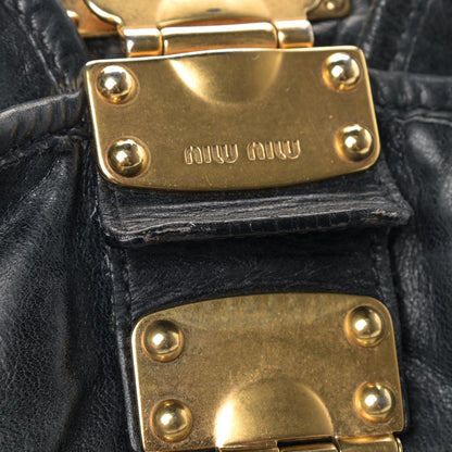 Miu Miu Nappa Matelasse Coffer Hobo Black 14 of 14