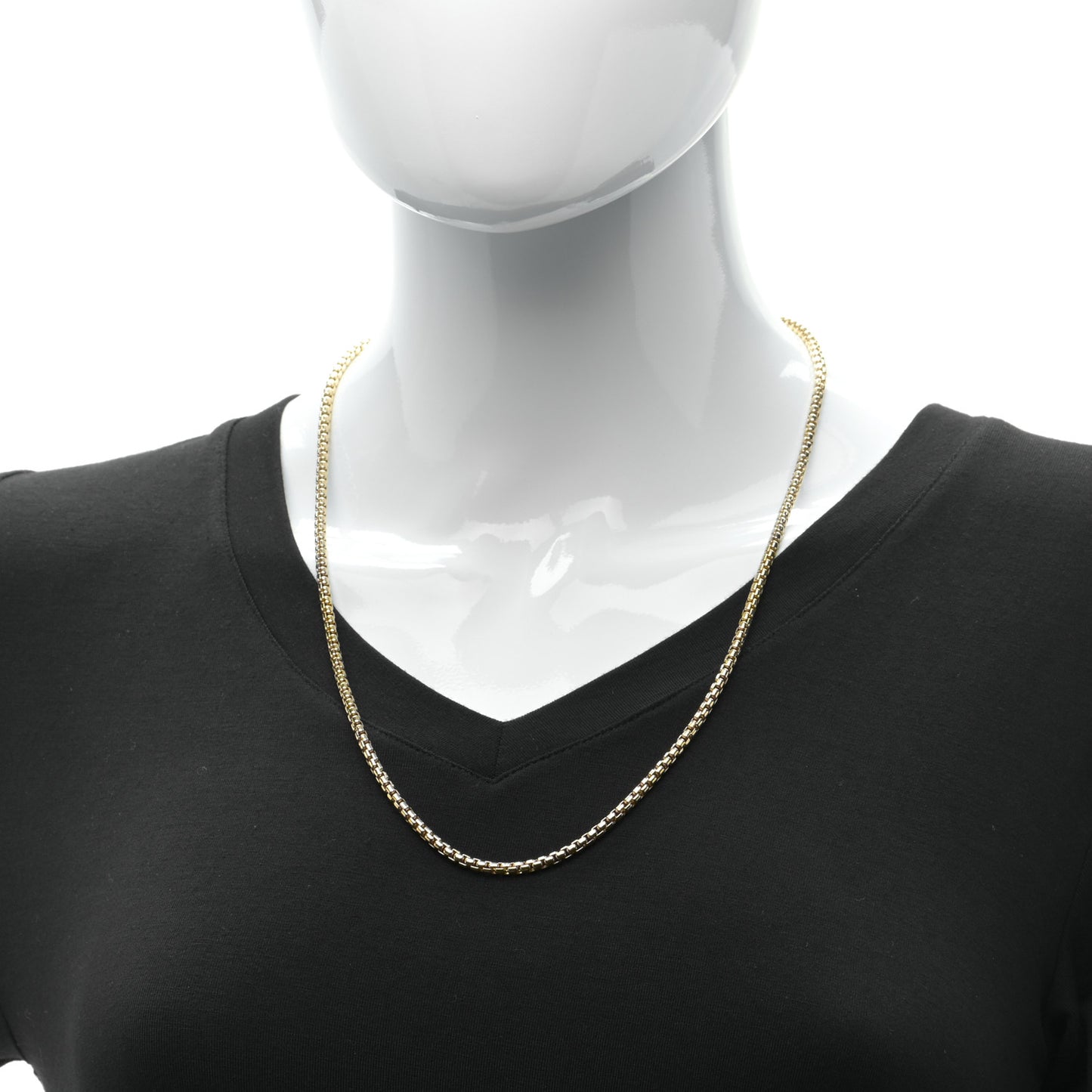 18K Yellow Gold 3.4mm Box Chain Necklace 24"