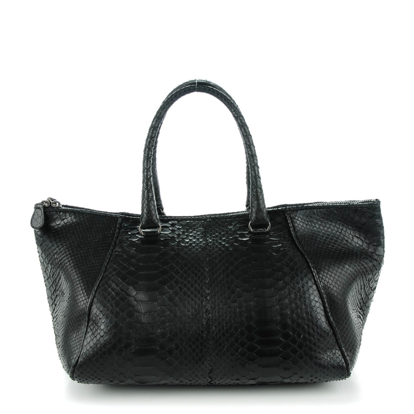 Waxed Python Tote Nero Black