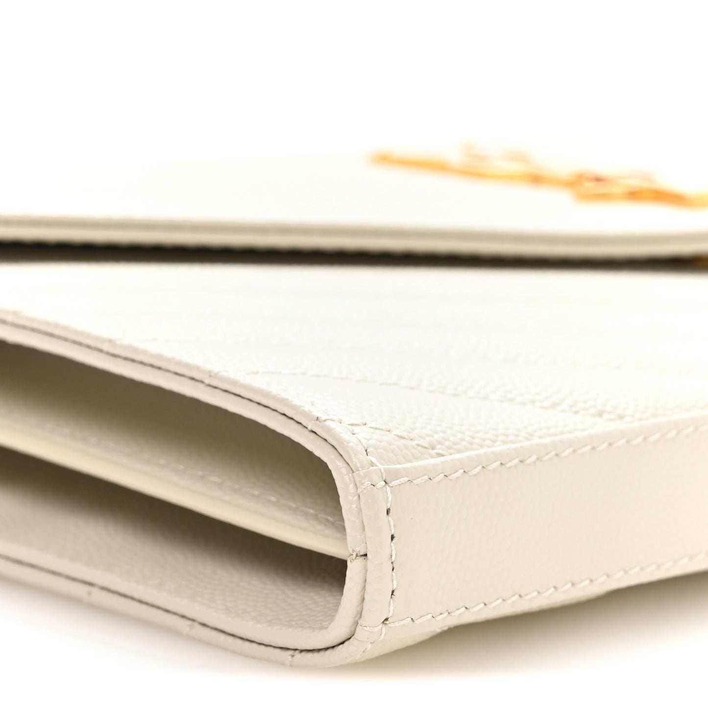 Grain De Poudre Matelasse Chevron Monogram Chain Wallet Crema Soft