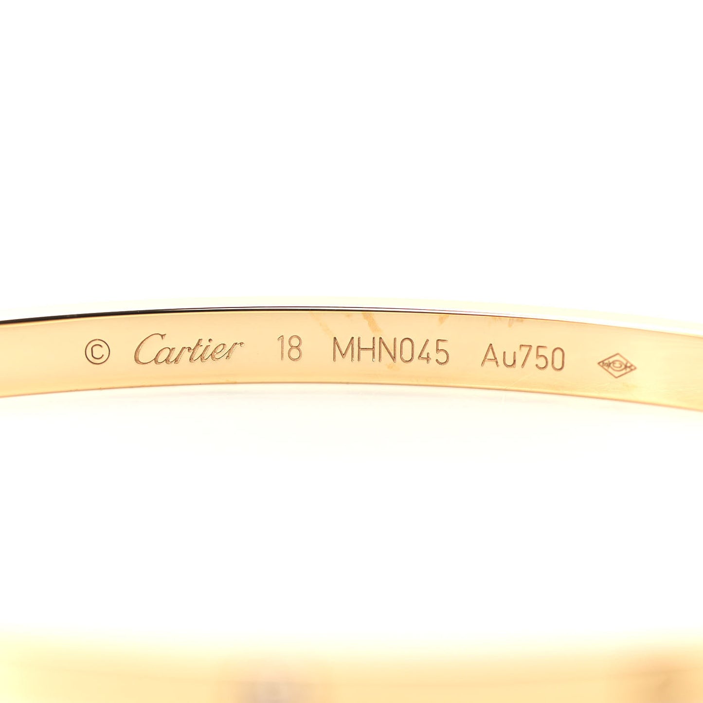 18K Yellow Gold 6 Diamond Small LOVE Bracelet 18