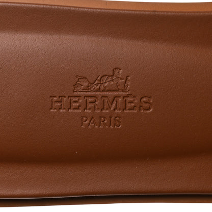 Hermes Box Calfskin Oran Sandals 39 Gold 7 of 8