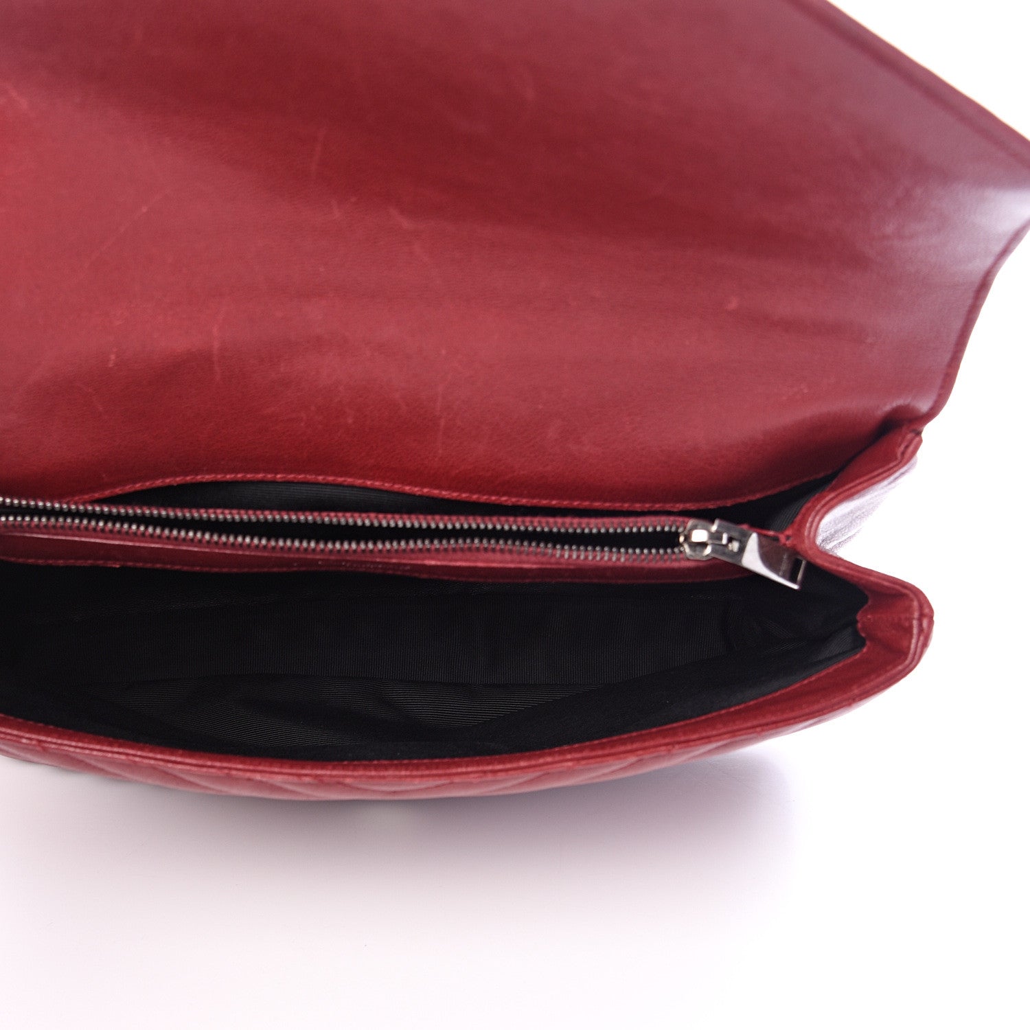 Saint Laurent Sheepskin Matelasse Chevron Large College Monogram Satchel Oxblood 4 of 18