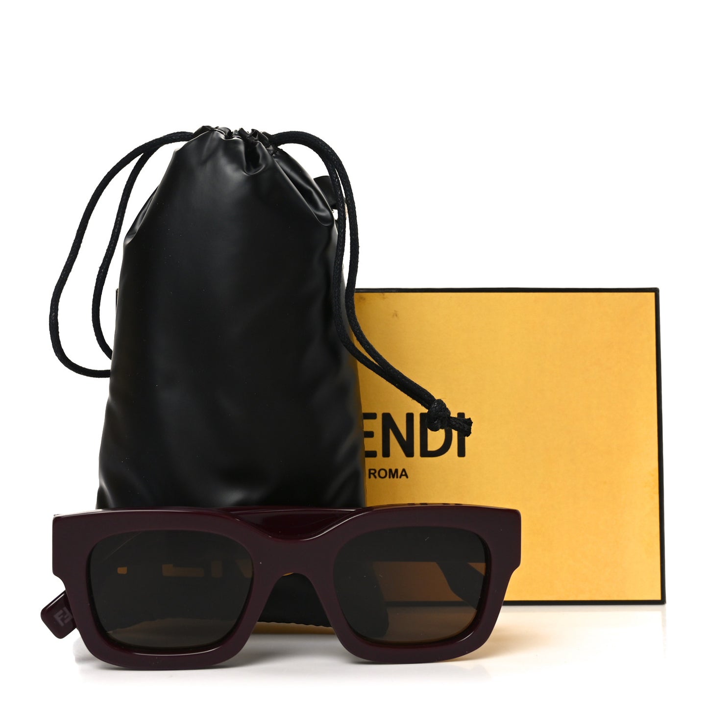 Acetate Fendi Square Sunglasses FE40119I Burgundy