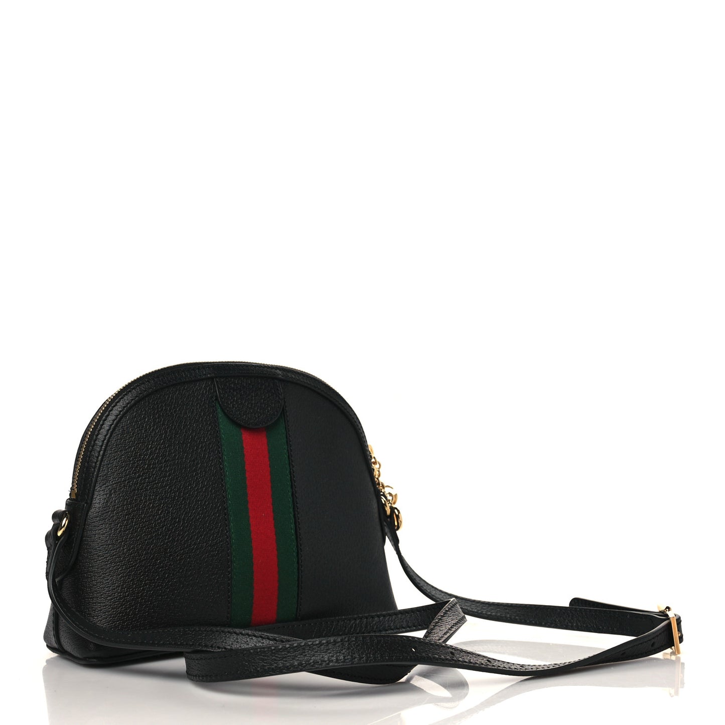 Calfskin GG Web Small Ophidia Dome Shoulder Bag Black