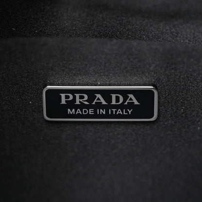 Prada Paillettes Sequin Logo Cleo Adjustable Strap Shoulder Bag Black White 6 of 10