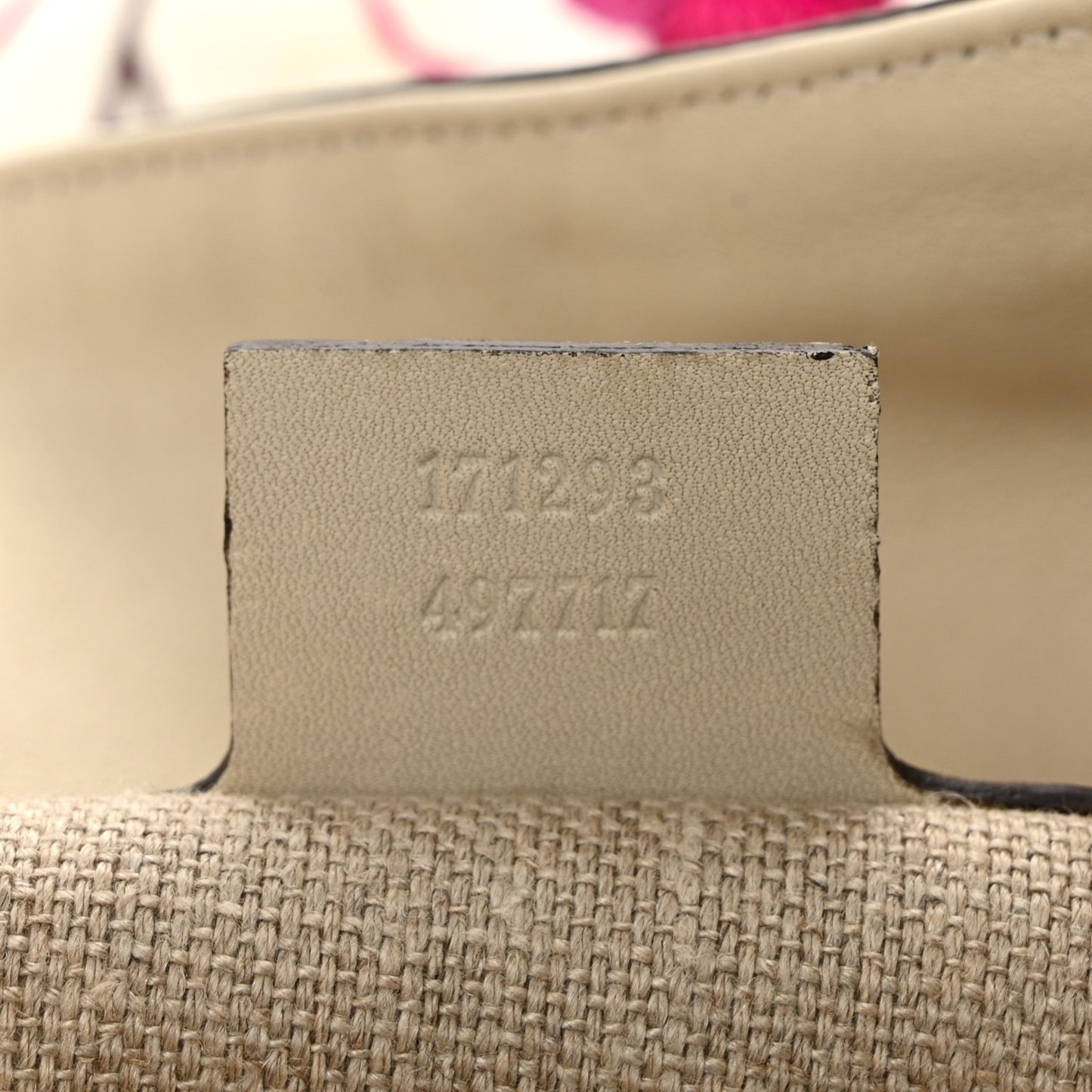 Lizard Canvas Embroidered Peggy Bamboo Top Handle Hobo White Pink