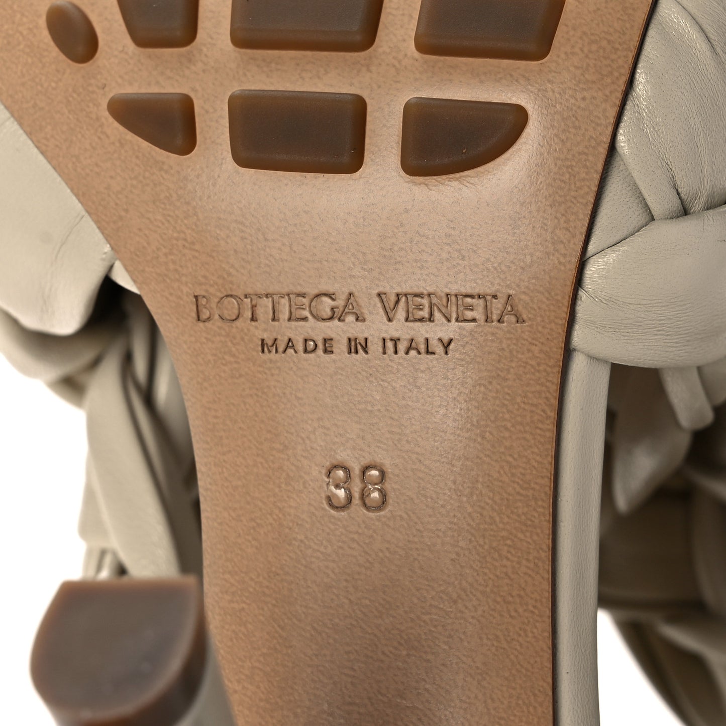 Shiny Nappa Intrecciato The Board Sandals 38 Wax