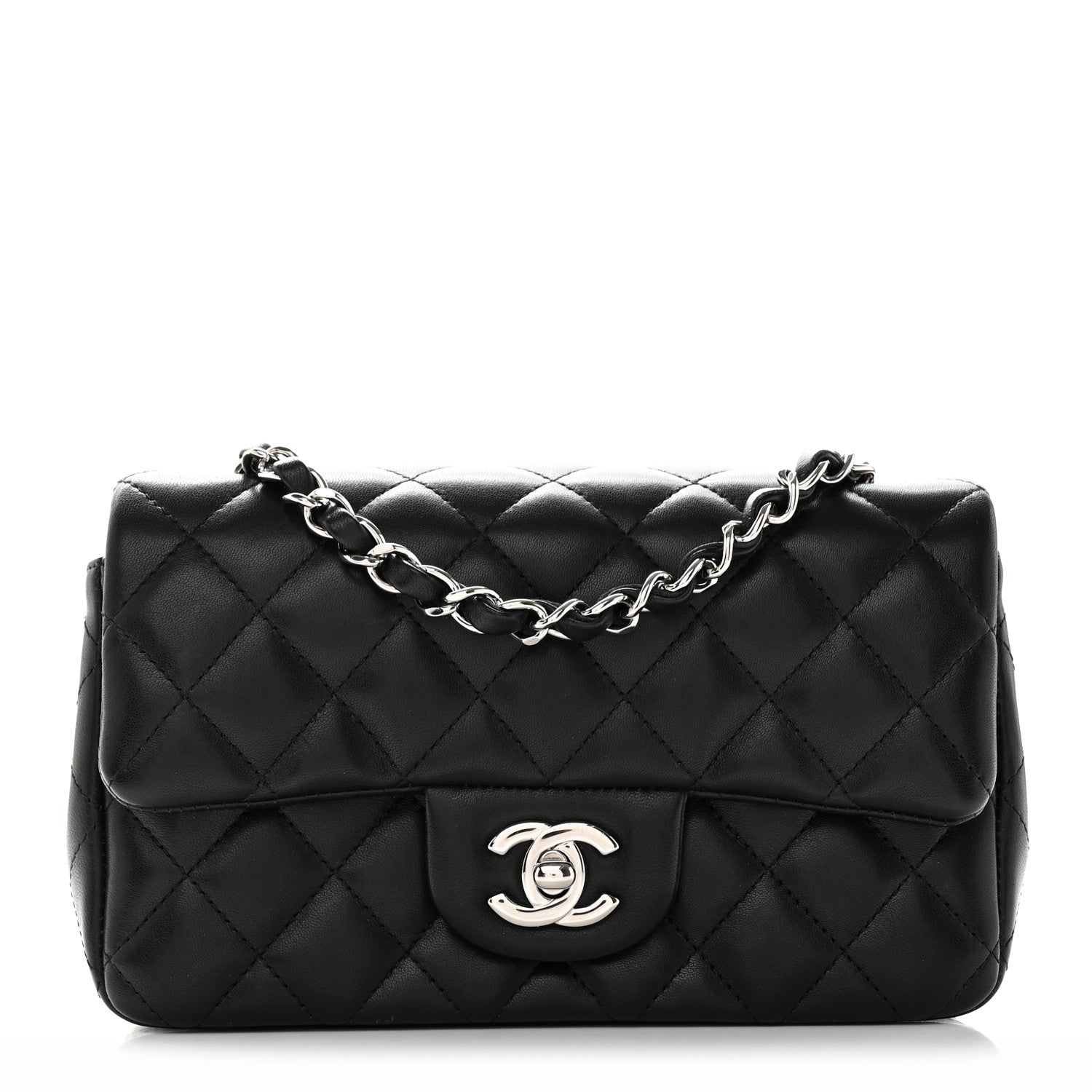 Chanel Lambskin Quilted Mini Rectangular Flap Black 1 of 14