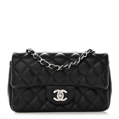 Chanel Lambskin Quilted Mini Rectangular Flap Black 1 of 14