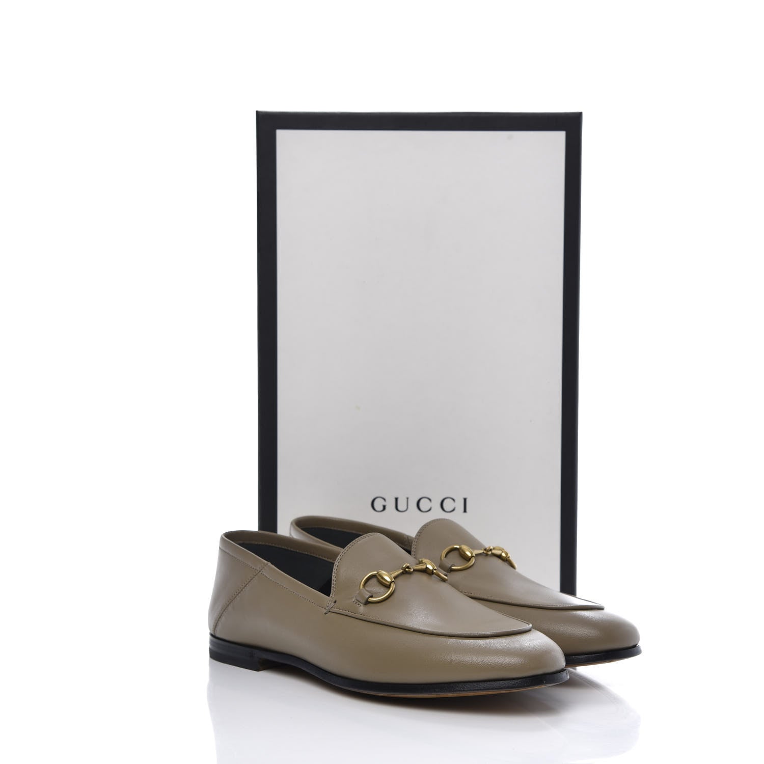 Gucci Lambskin Womens Brixton Horsebit Loafers 36.5 Mud 9 of 9