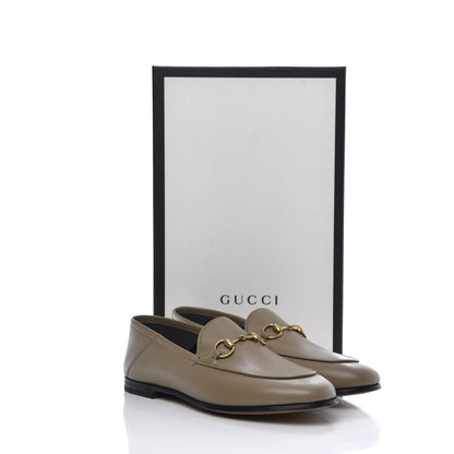 Gucci Lambskin Womens Brixton Horsebit Loafers 36.5 Mud 9 of 9