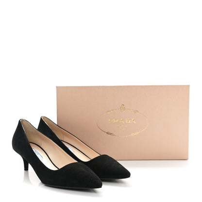 Prada Suede Pointed Toe Pumps 39 Black 8 of 8