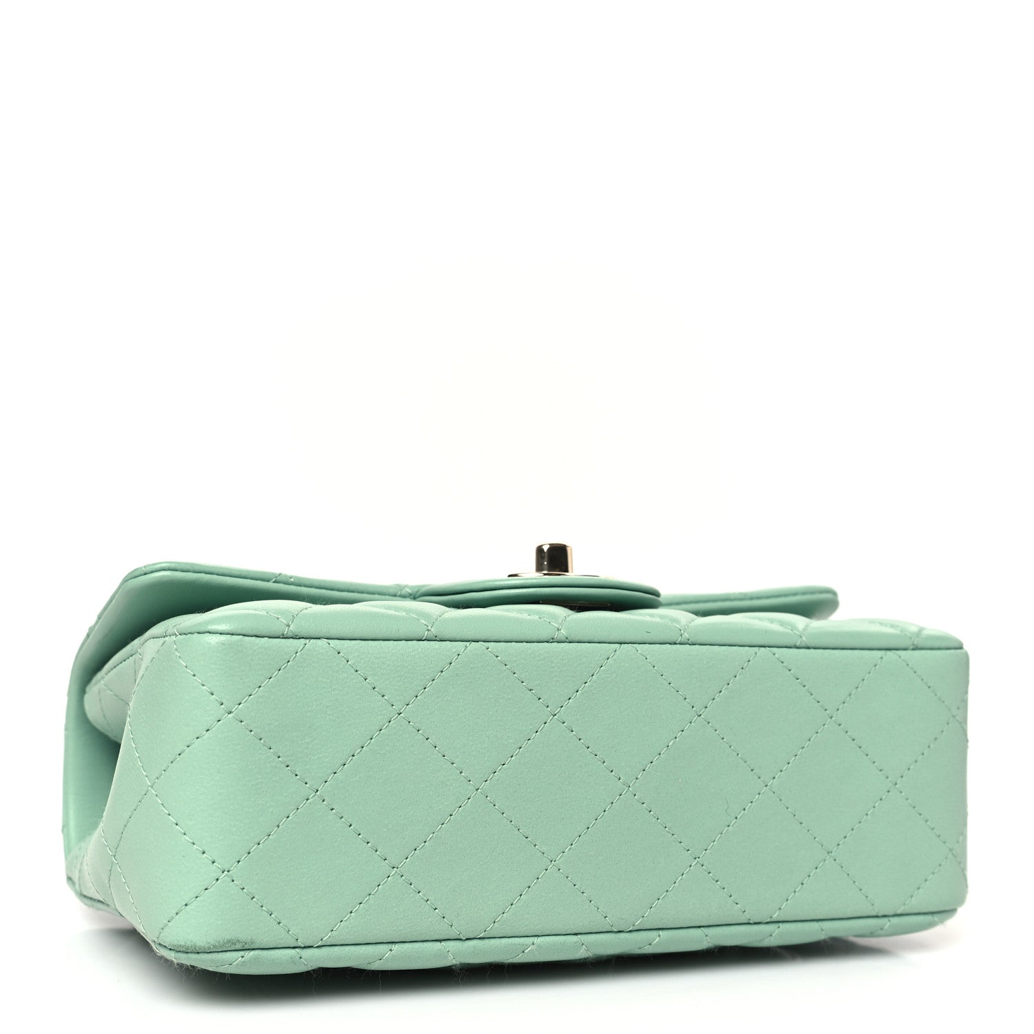 Chanel Lambskin Quilted Mini Rectangular Flap Light Green 4 of 9