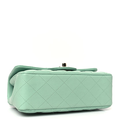 Chanel Lambskin Quilted Mini Rectangular Flap Light Green 4 of 9