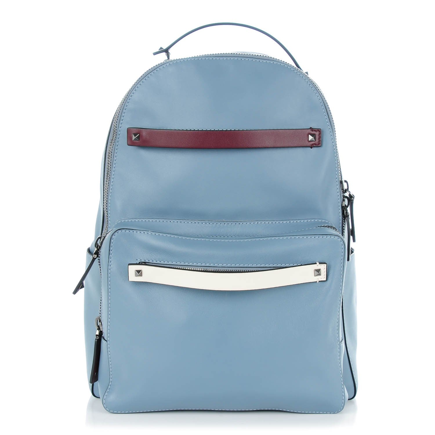 Valentino Garavani Calfskin Rockstud Backpack Blue 1 of 6
