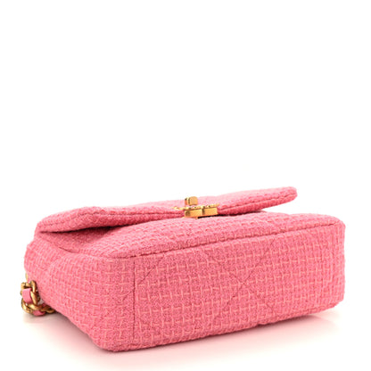 Chanel Metallic Tweed Quilted Medium Chanel 19 Flap Pink 4 of 9