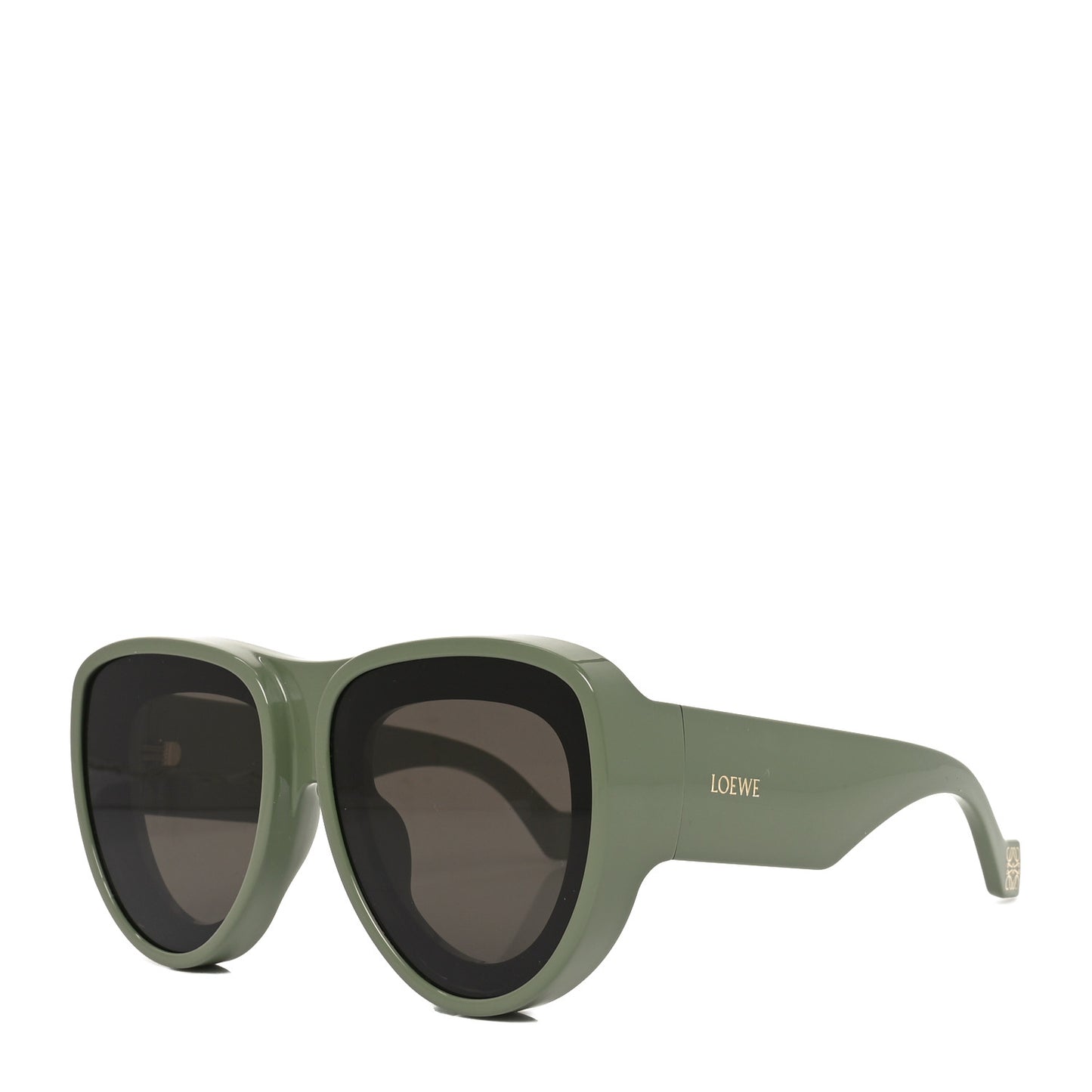 Acetate Paula's Ibiza Oversized Aviator Sunglasses LW40170U Gray Green