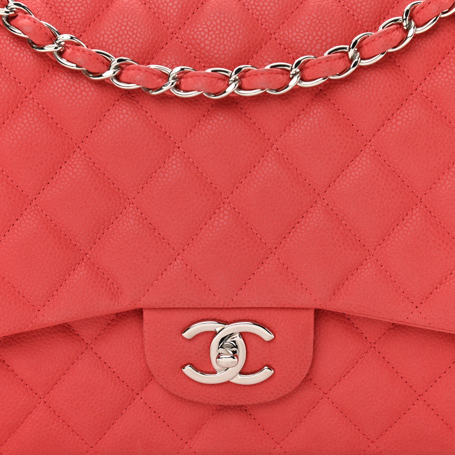 Chanel Iridescent Caviar Quilted Maxi Double Flap Dark Pink 7 of 12
