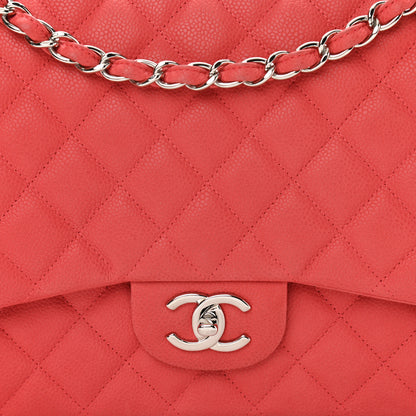 Chanel Iridescent Caviar Quilted Maxi Double Flap Dark Pink 7 of 12