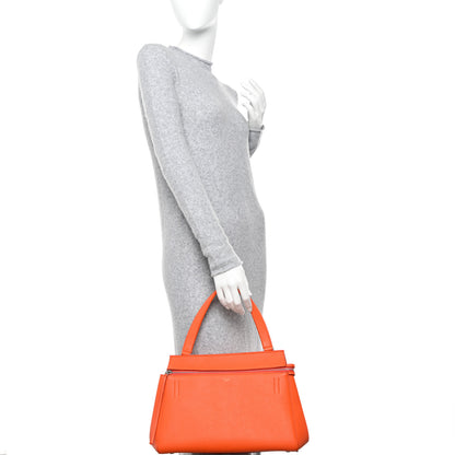 Celine Grained Calfskin Medium Edge Shoulder Bag Vermillion 2 of 11