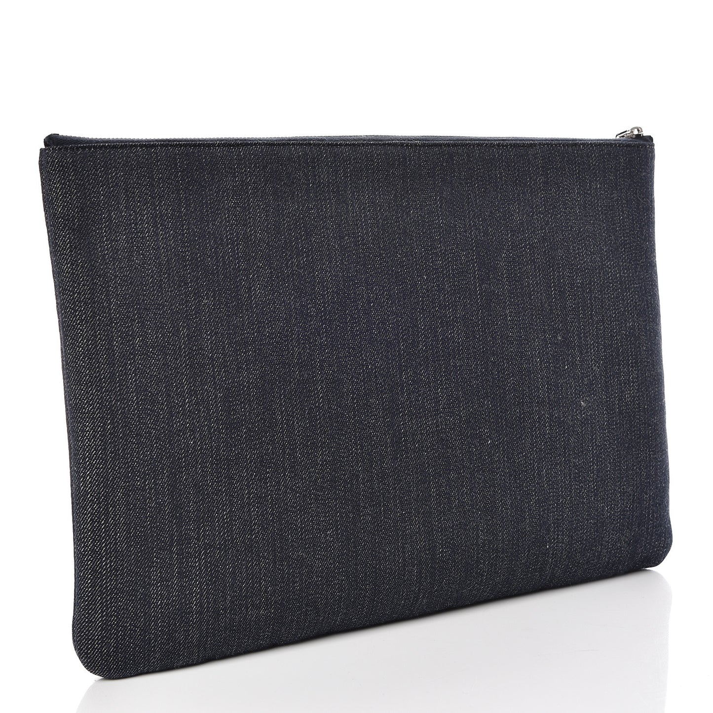 Denim Large Deauville Pouch Clutch Blue Orange