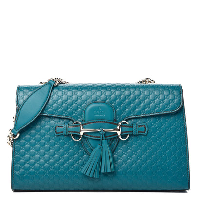 Gucci Soft Microguccissima Medium Emily Chain Shoulder Bag Deep Cobalt 1 of 10