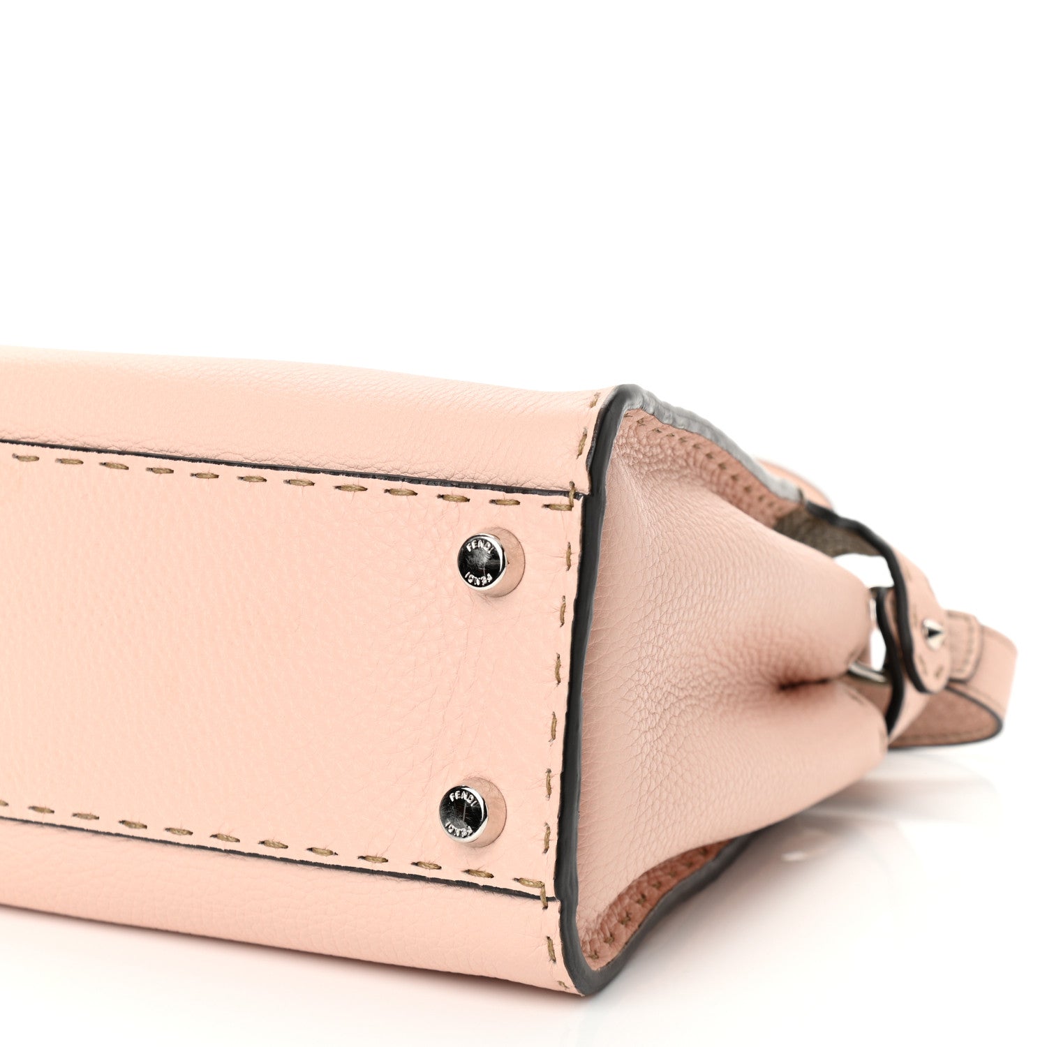 Fendi Cuoio Romano Selleria Bi-Color Medium Peekaboo Iconic Essentially Satchel Cipria Latte 10 of 10
