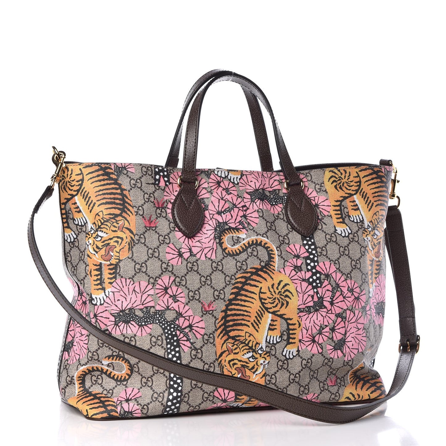 Soft GG Supreme Monogram Bengal Medium Crossbody Tote Beige Pink