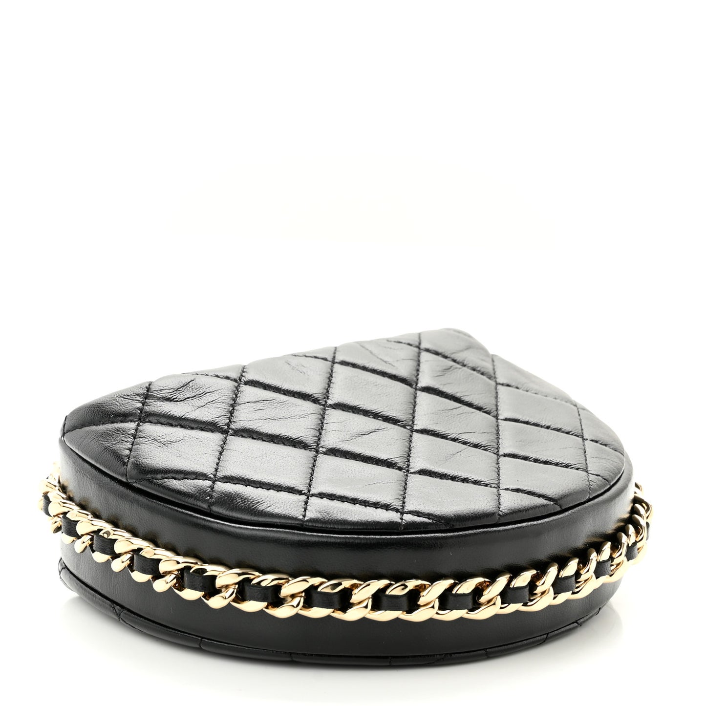 Quilted Chain Around Pouch Black