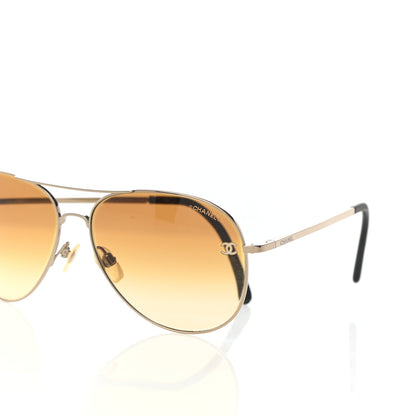 Chanel Aviator CC Sunglasses 4189-T-Q Gold 7 of 8