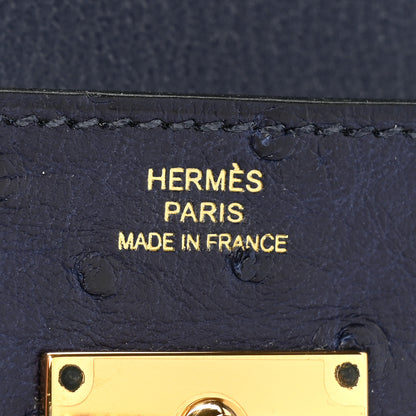 Hermes Ostrich Kelly Longue Wallet Bleu Iris 9 of 14