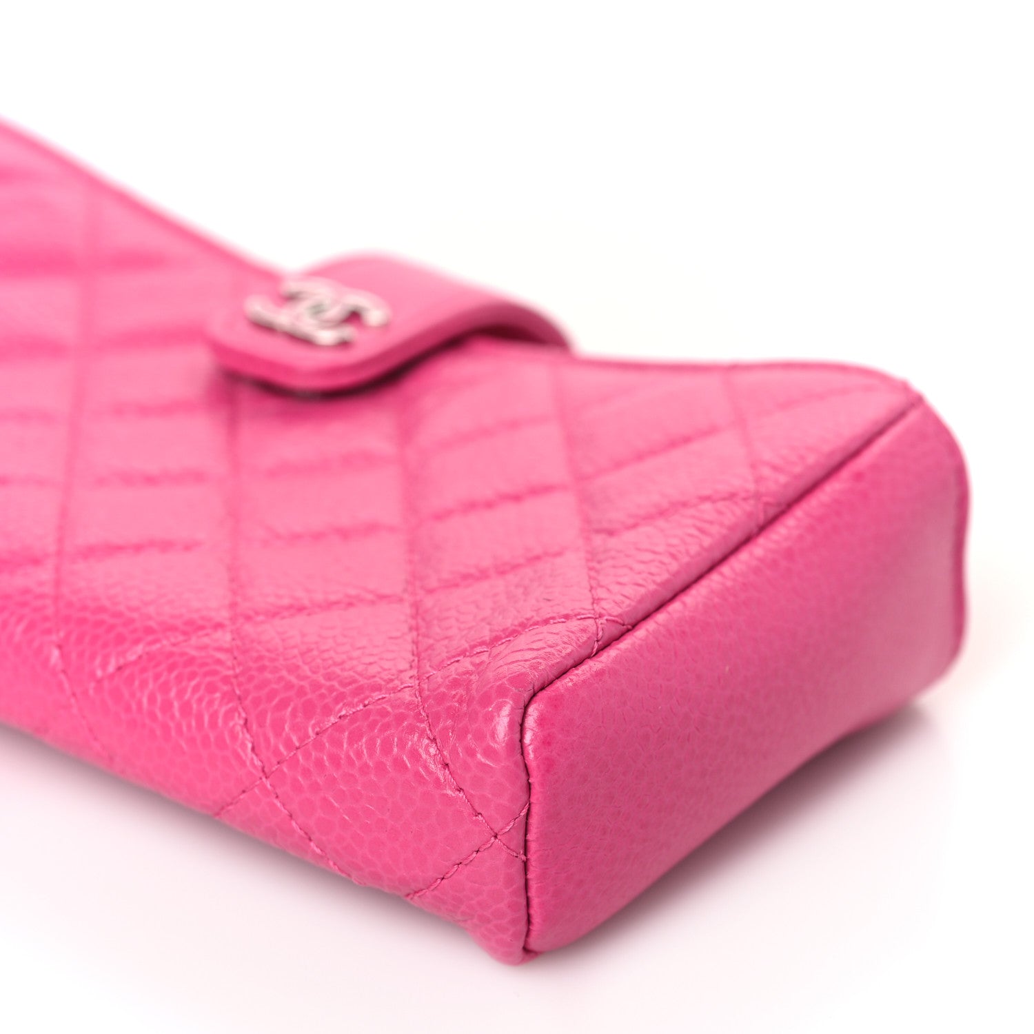 Chanel Caviar Quilted Mini Phone Holder Clutch Pink 9 of 9