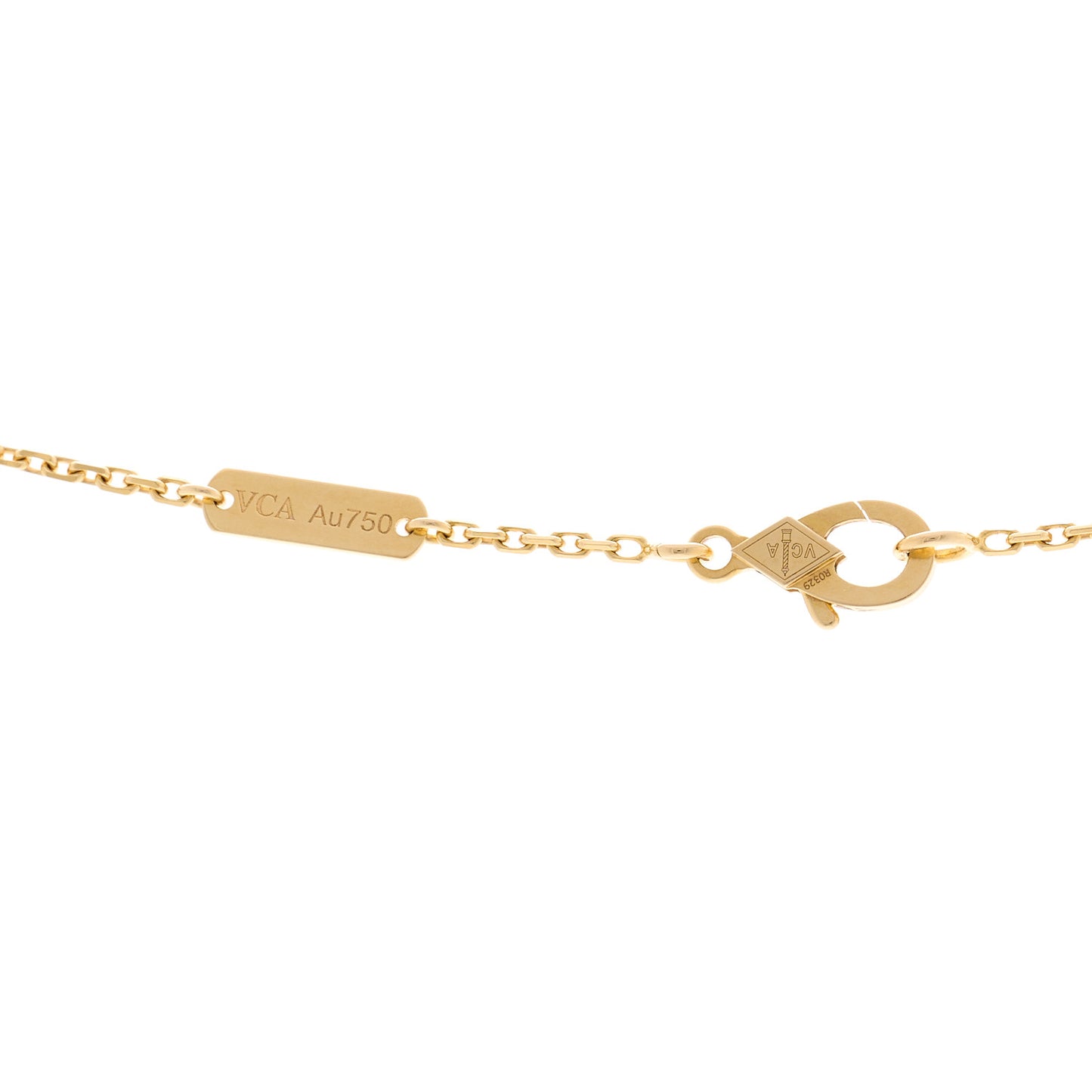 18K Yellow Gold Carnelian Vintage Alhambra Pendant Necklace