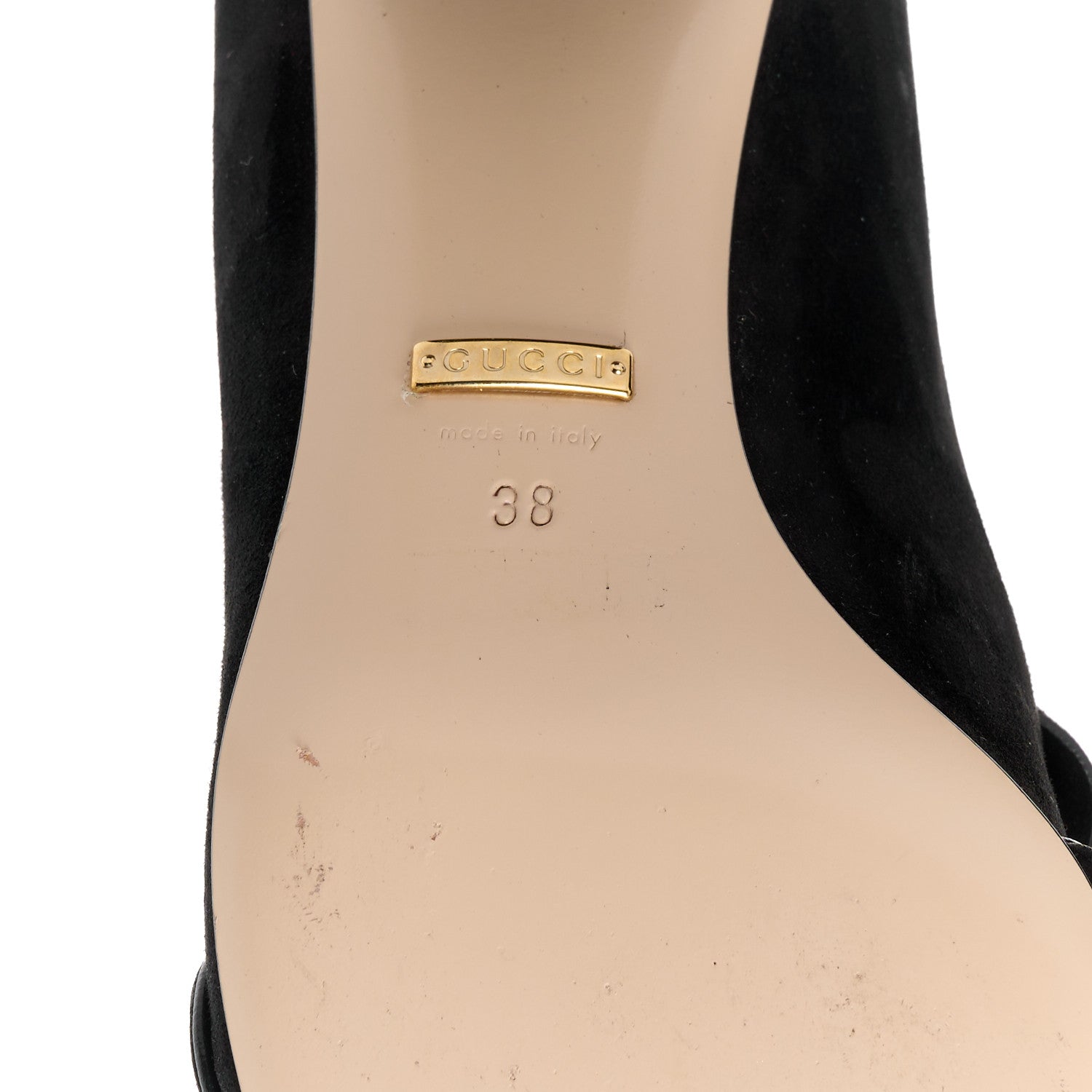 Gucci Kid Scamosciato GG Marmont Fringe 50mm Loafer Pumps 38 Black 6 of 11