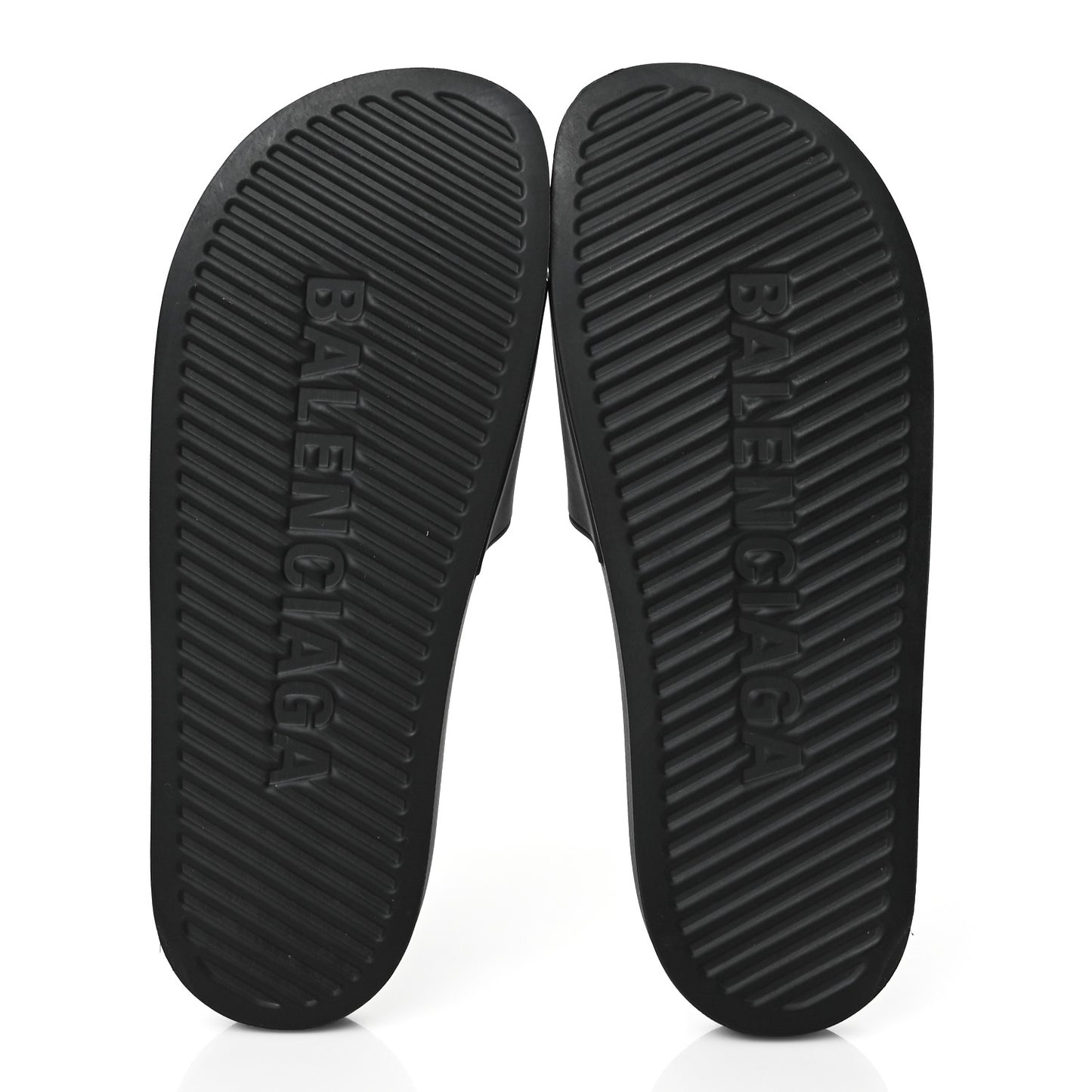 Rubber Womens Logo Pool Slide Sandals 41 Black White