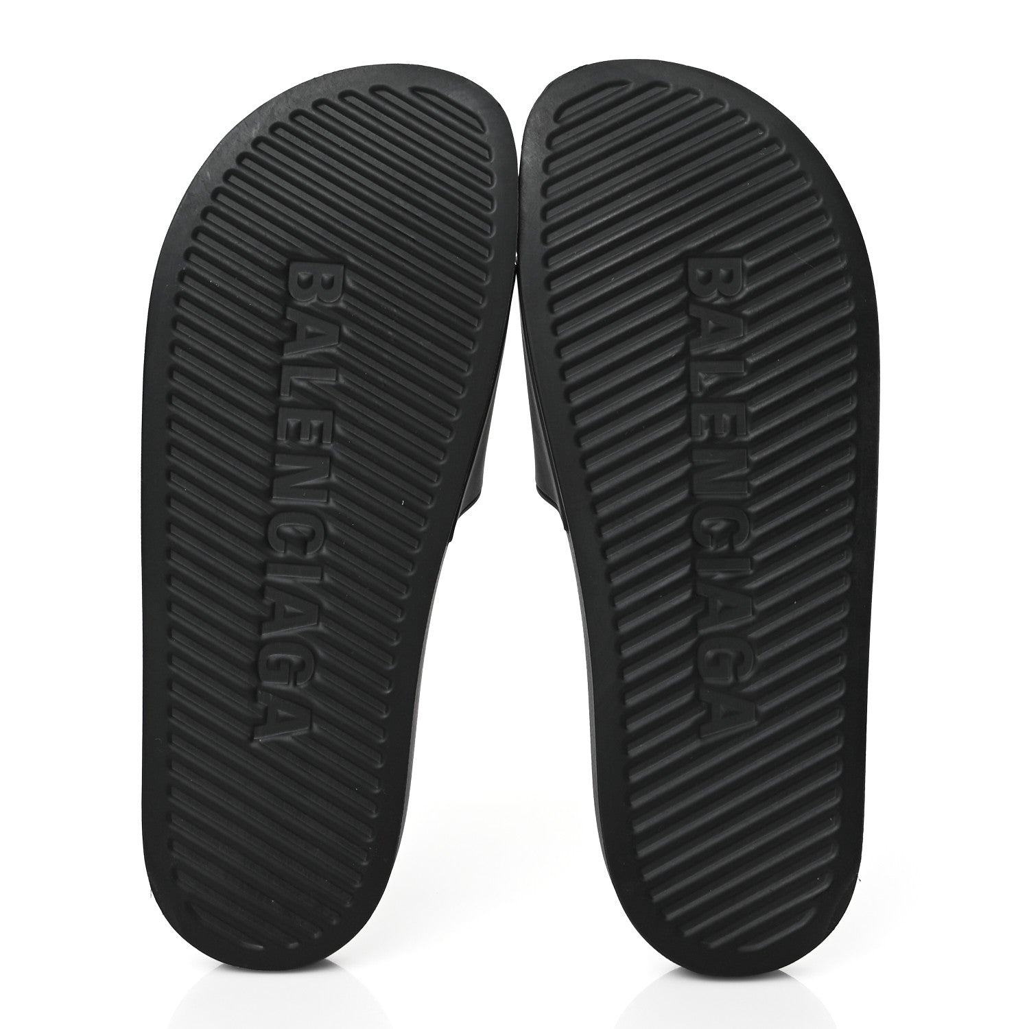 Balenciaga Rubber Womens Logo Pool Slide Sandals 41 Black White 5 of 7