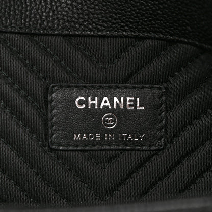 Chanel Calfskin Chevron Quilted Small Envelope Clutch Black 6 of 8