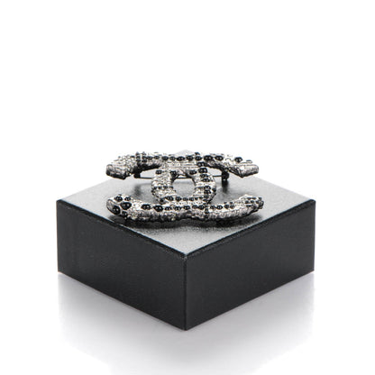 Chanel Crystal Bead Large CC Brooch Black 5 of 5