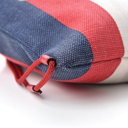 Gucci Canvas Logo Sylvie Stripe Drawstring Backpack Red 9 of 10