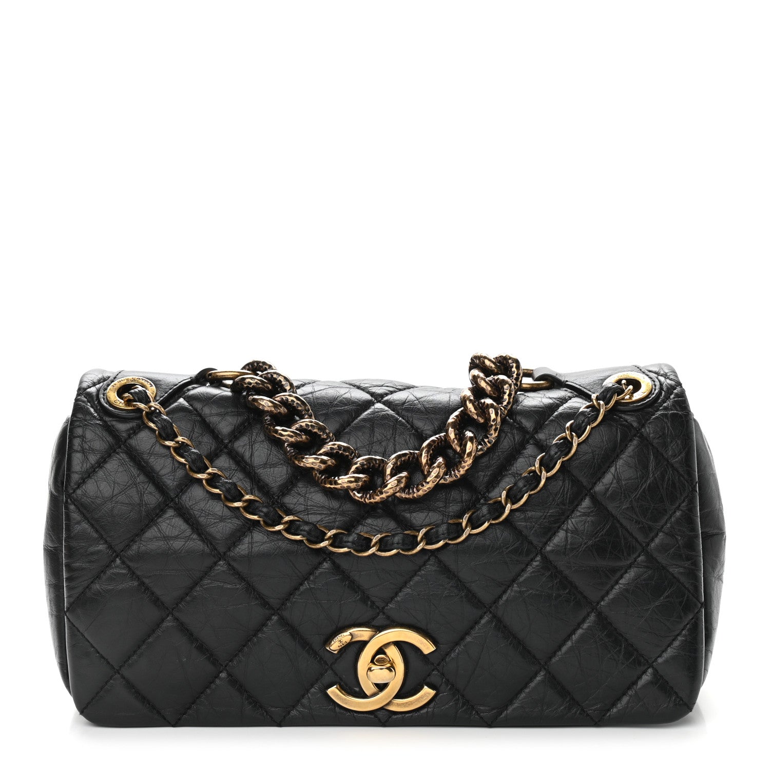 Chanel Aged Calfskin Quilted Small Pondichery Flap Black 1 of 9