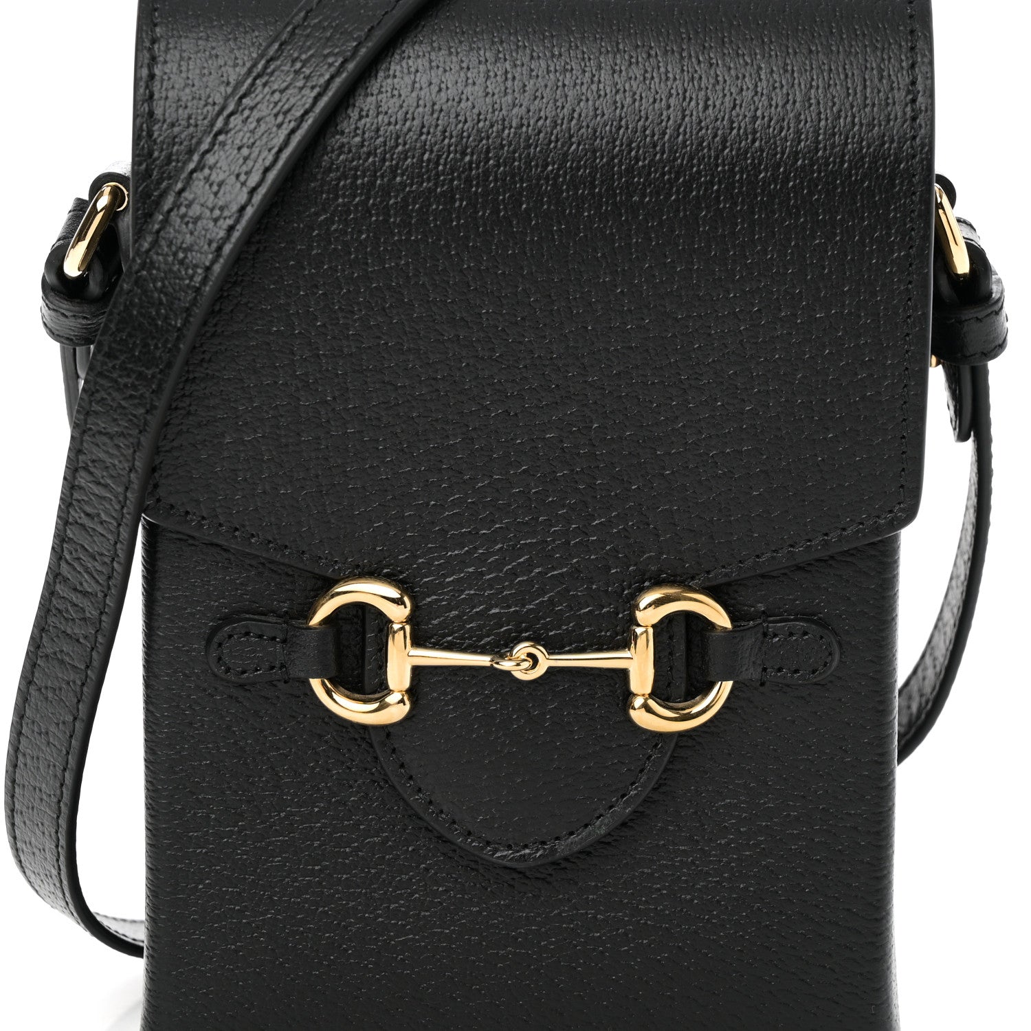 Gucci Dollar Calfskin Vertical Horsebit 1955 Crossbody Bag Black 7 of 10