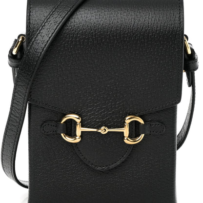 Gucci Dollar Calfskin Vertical Horsebit 1955 Crossbody Bag Black 7 of 10