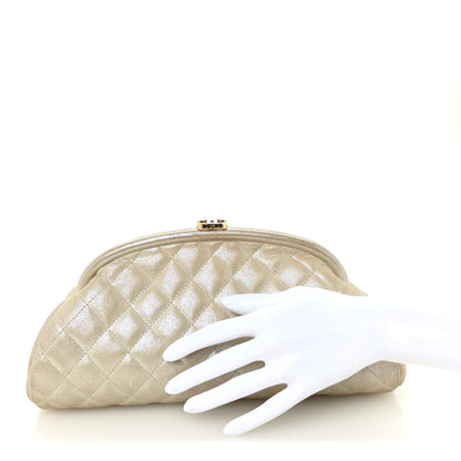 Chanel Metallic Calfskin Quilted Timeless Clutch Gold 2 of 7