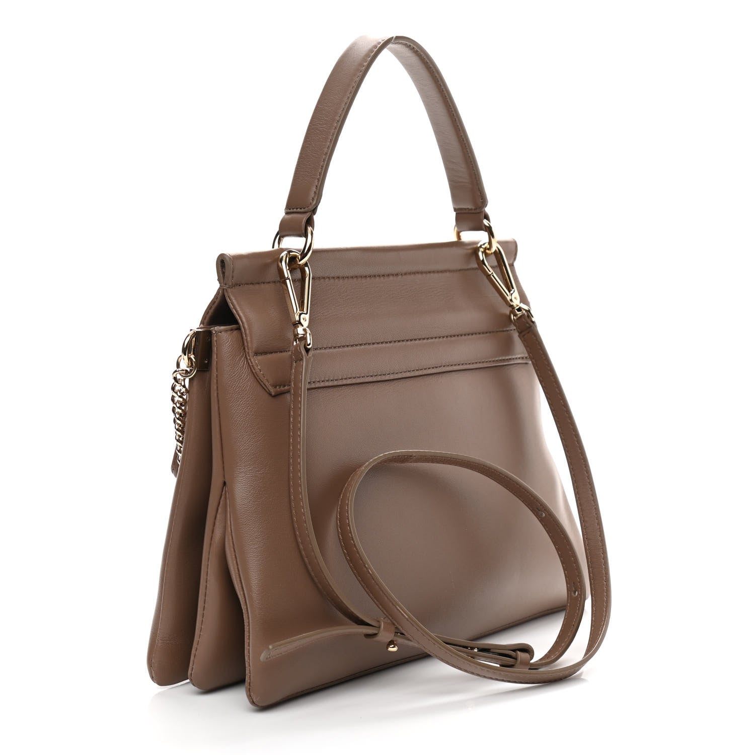 Chloe Calfskin Medium Faye Top Handle Bag Desert Taupe 3 of 14