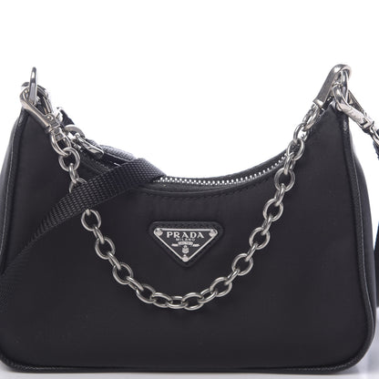 Prada Tessuto Nylon Mini Re-Edition 2000 Shoulder Bag Black 7 of 10