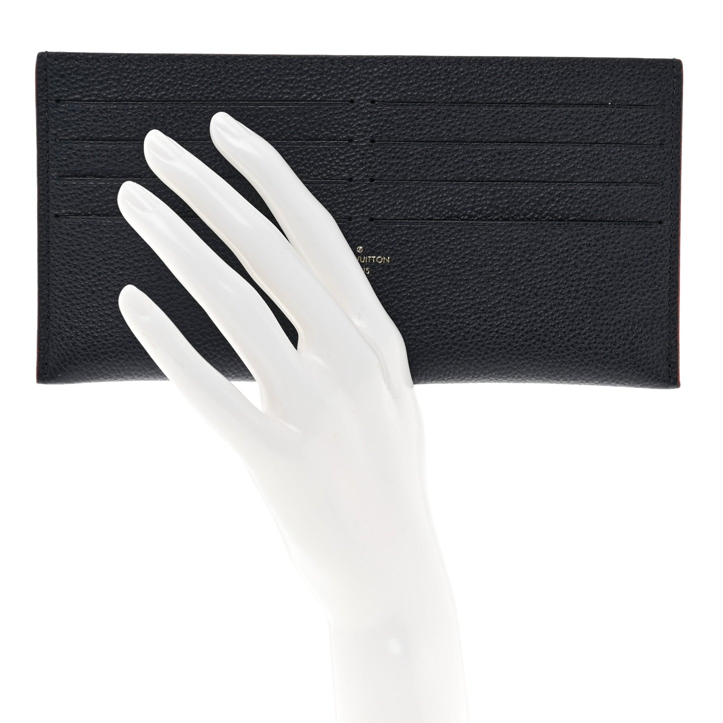 Calfskin Felicie Chain Wallet Card Holder Insert Marine Rouge